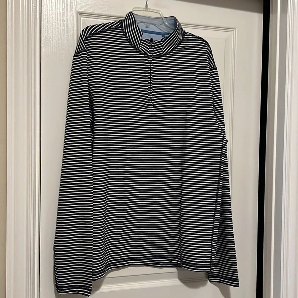 NWT J Crew Striped Performance Half Zip
